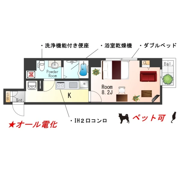 東京都中央区月島４丁目3-19 間取図