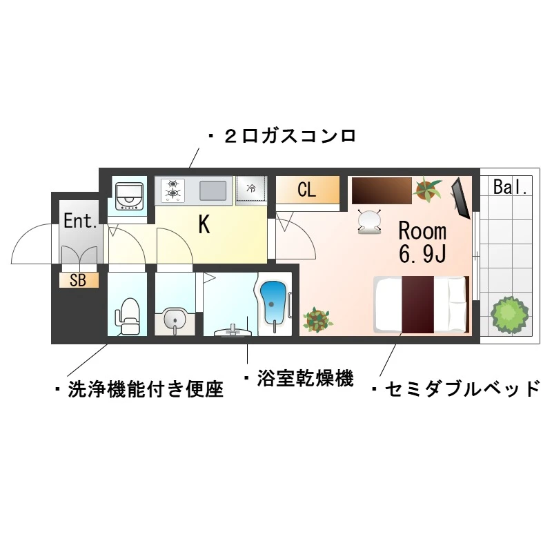 大阪府大阪市中央区瓦屋町１丁目 内観写真