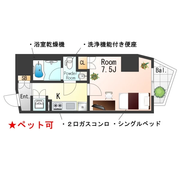 東京都新宿区戸山１丁目1-10 間取図