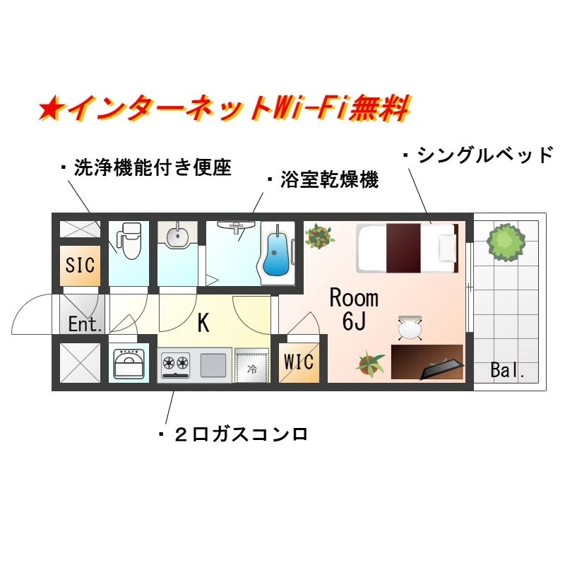 大阪府大阪市港区夕凪１丁目 間取図