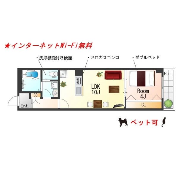 大阪府大阪市西区九条３丁目6-4 間取図