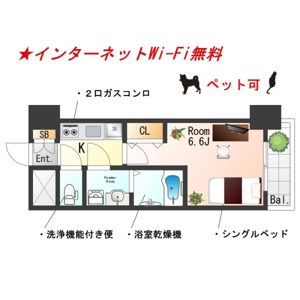 大阪府大阪市港区市岡元町1丁目5-3 間取図