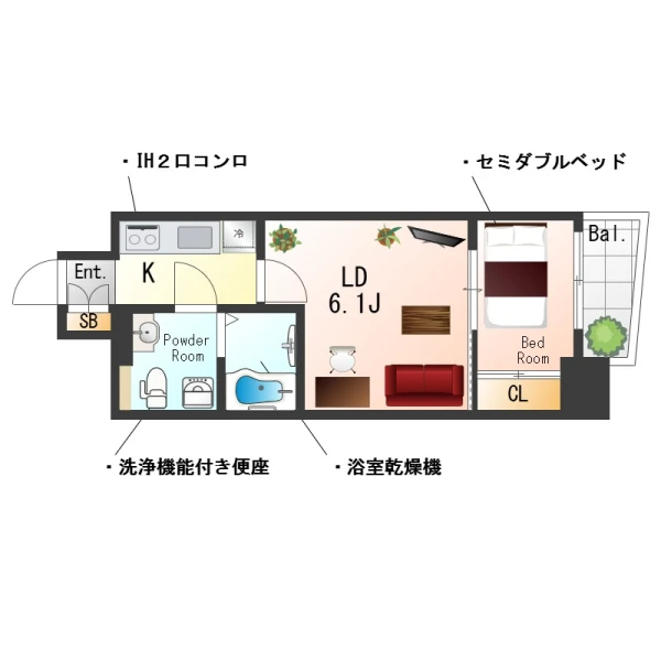 大阪府大阪市中央区南久宝寺町1丁目7-11 間取図