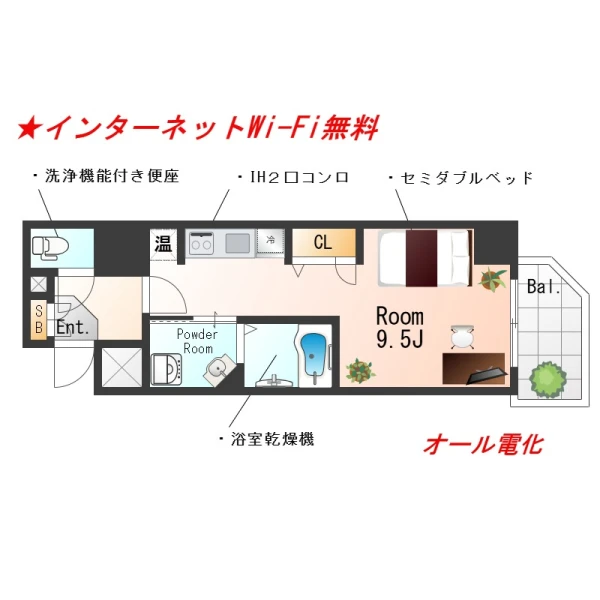 大阪府大阪市浪速区幸町３丁目8-22 間取図
