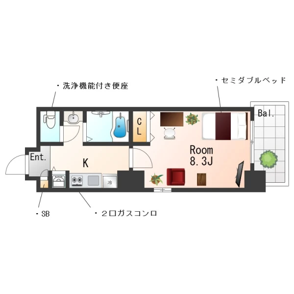 京都府京都市中京区大文字町347-4 間取図