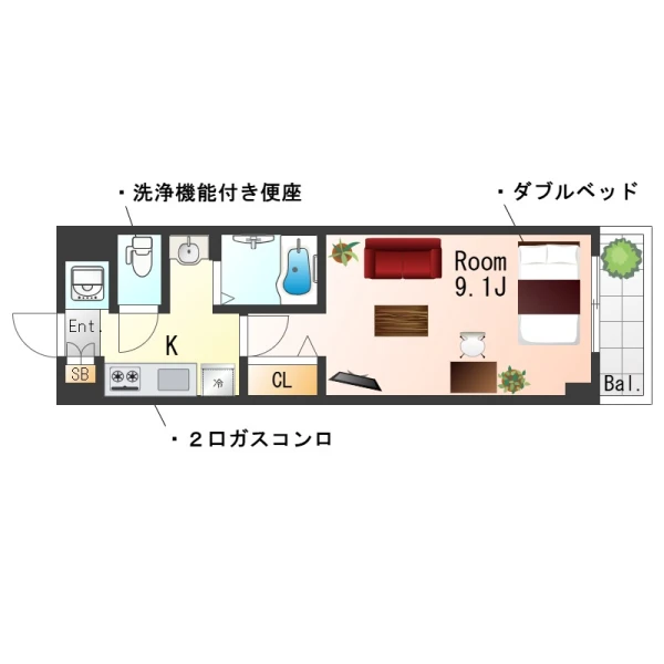 京都府京都市下京区七条通間之町東入材木町484 間取図