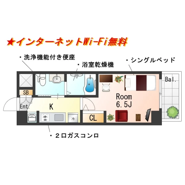 大阪府大阪市浪速区大国2丁目16-23 間取図