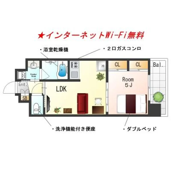 大阪府大阪市西区川口２丁目6-21 間取図