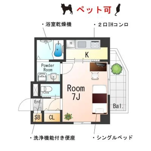 大阪府大阪市天王寺区大道3丁目3-6 間取図