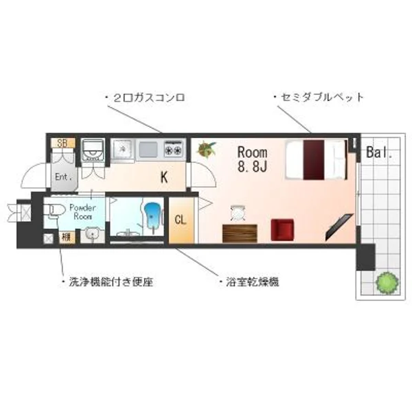 大阪府大阪市中央区松屋町1-23 間取図