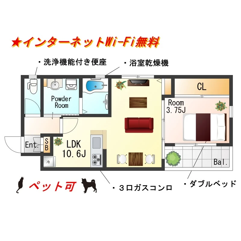 大阪府堺市堺区西湊町３丁 間取図