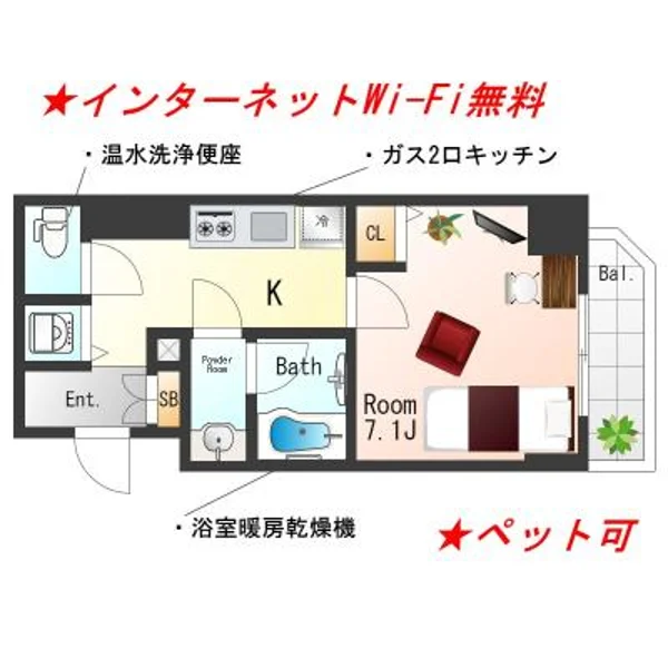大阪府大阪市西区立売堀２丁目4-18 間取図