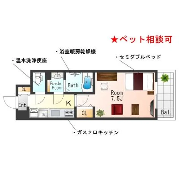 大阪府大阪市淀川区十三東1丁目12-23 間取図