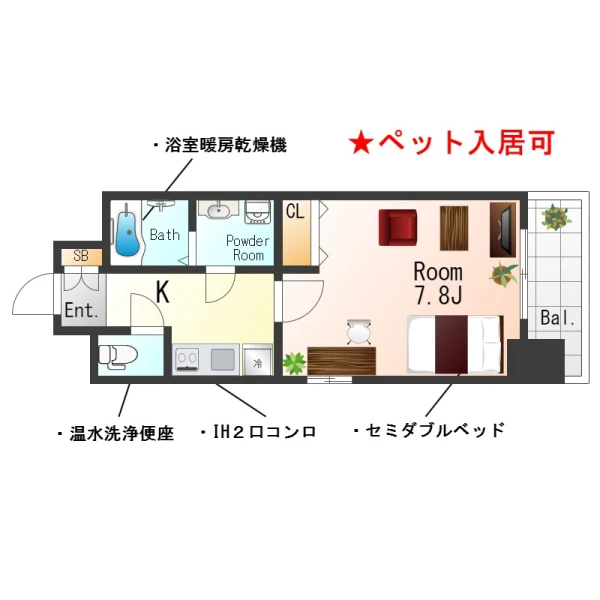 大阪府大阪市中央区島之内１丁目22-5 間取図