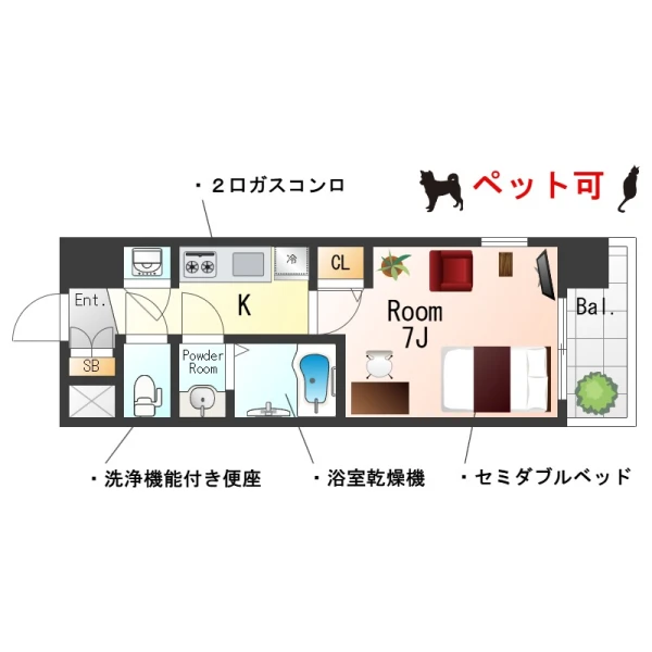 大阪府大阪市福島区鷺洲２丁目13-10 間取図