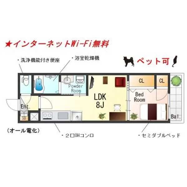 大阪府堺市西区浜寺諏訪森町中１丁44-6 間取図