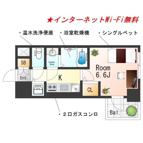 大阪府大阪市中央区農人橋２丁目4-10 間取図