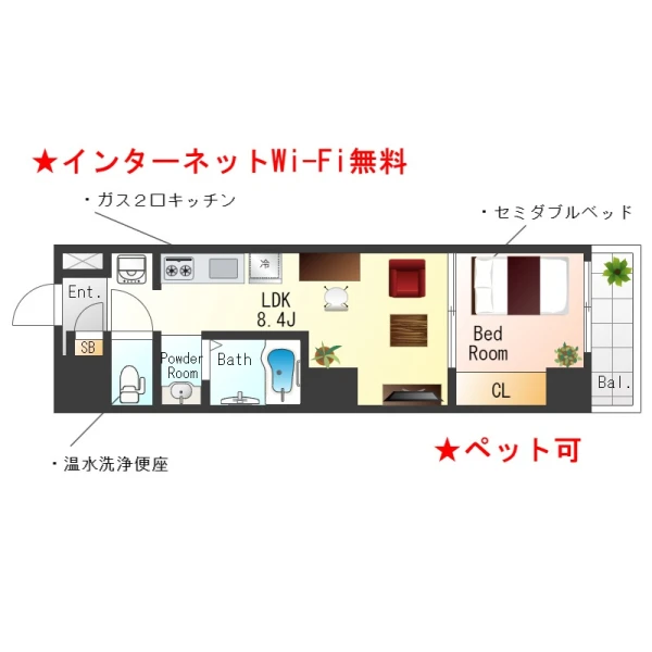 大阪府堺市堺区南安井町６丁1-6 間取図