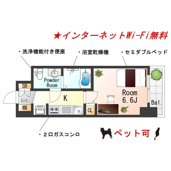 大阪府大阪市西区本田２丁目6-25 間取図